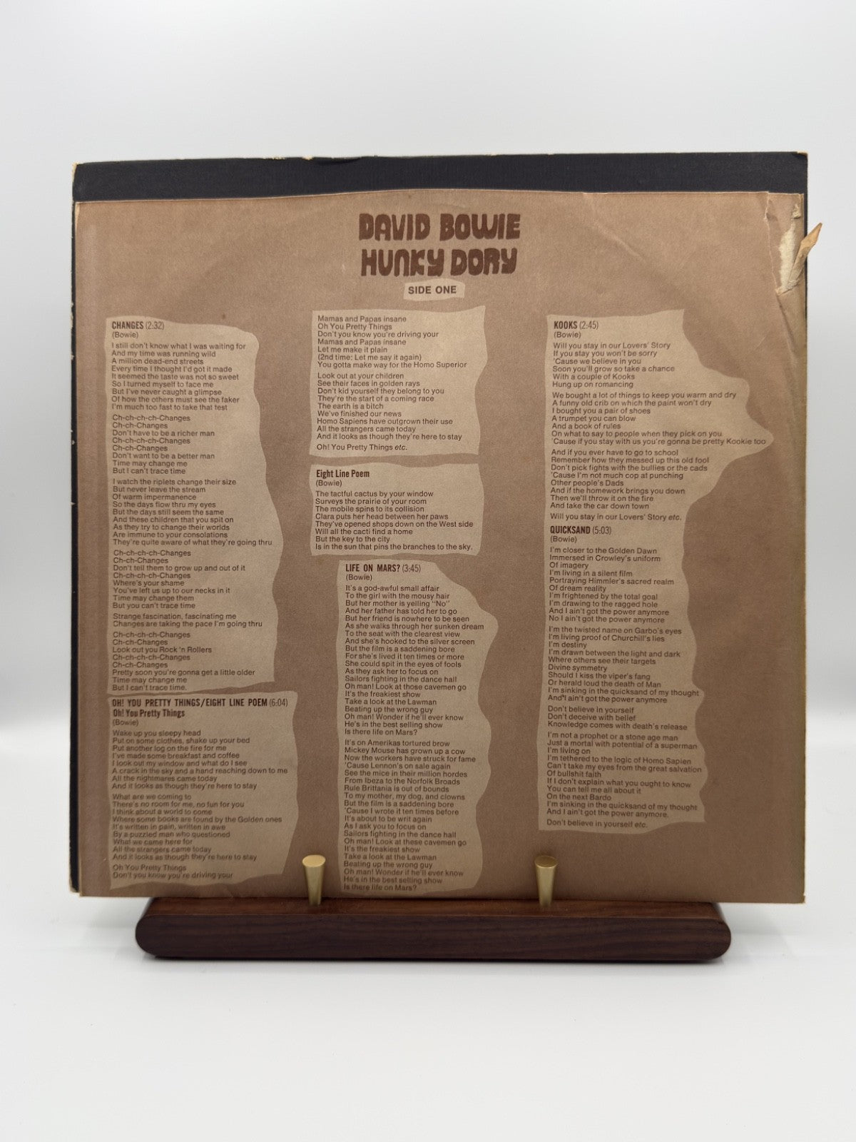 David Bowie Hunky Dory LP LSP-4623 US 1971 Indianapolis Textured - VG/VG+