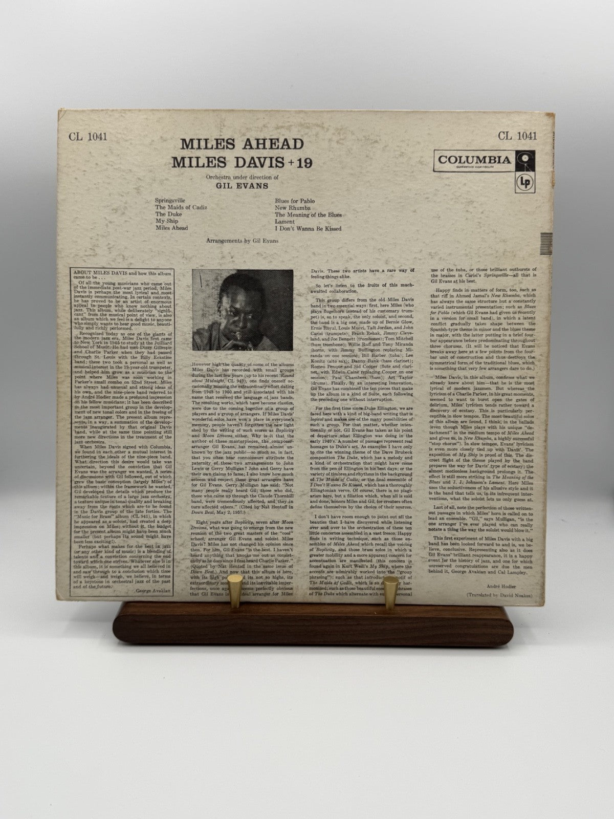 Miles Davis Miles Ahead LP Album Vinyl Record CL 1041 1957 Mono - VG/VG
