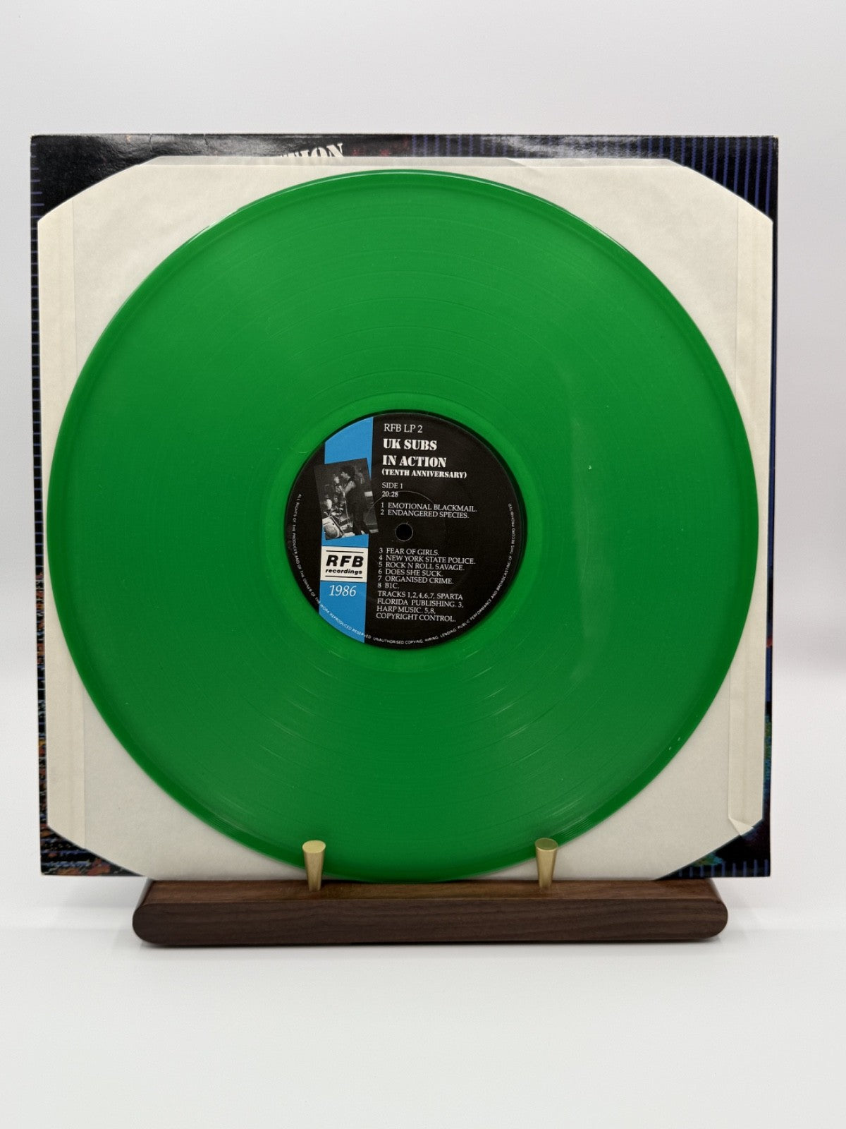 UK Subs In Action Tenth Anniversary 2LP Green Vinyl RFB LP 2 - VG++/EX
