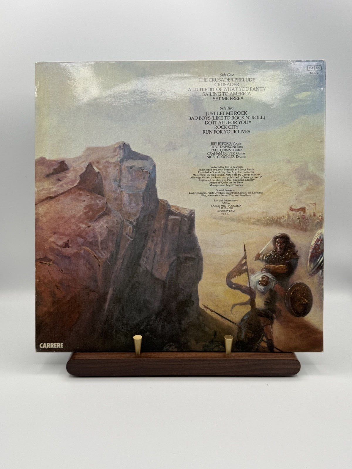 Saxon Crusader LP Vinyl Record Carrere 66081 STERLING 1984 - VG++/VG+