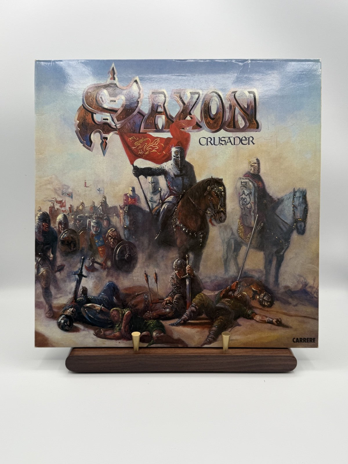 Saxon Crusader LP Vinyl Record Carrere 66081 STERLING 1984 - VG++/VG+