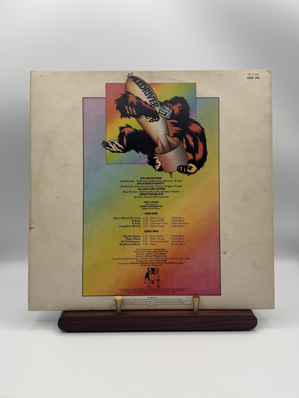 Status Quo Piledriver LP Vinyl Vertigo 6360 082 UK 1972 Swirl - VG+/VG(+)