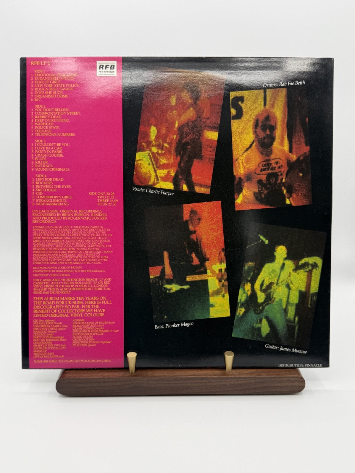 UK Subs In Action Tenth Anniversary 2LP Green Vinyl RFB LP 2 - VG++/EX