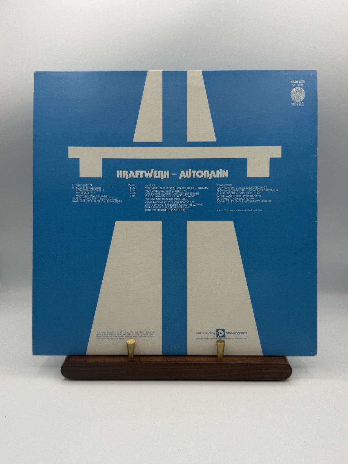 Kraftwerk Autobahn LP 6360 620 UK 1975 1Y1/2Y6 Vertigo - EX/EX