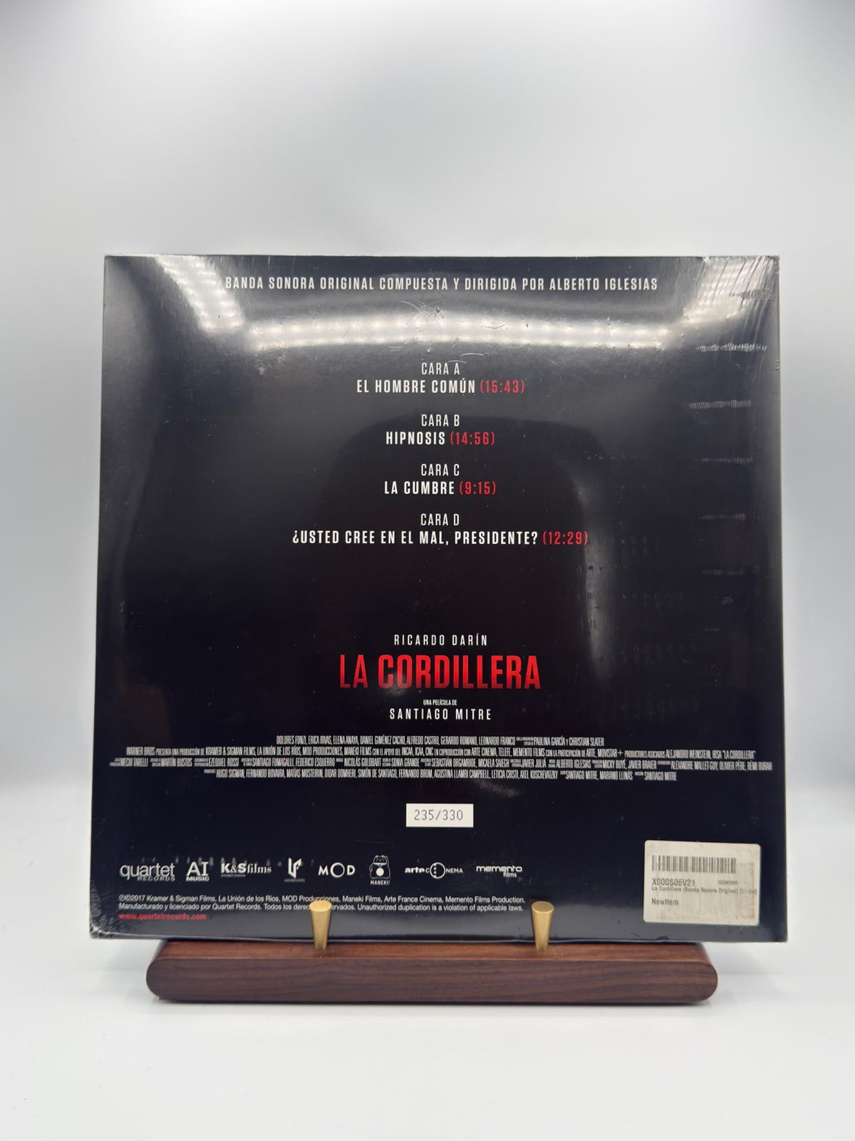 Alberto Iglesias La Cordillera QRLP03 sealed rear cover numbered 235 of 330