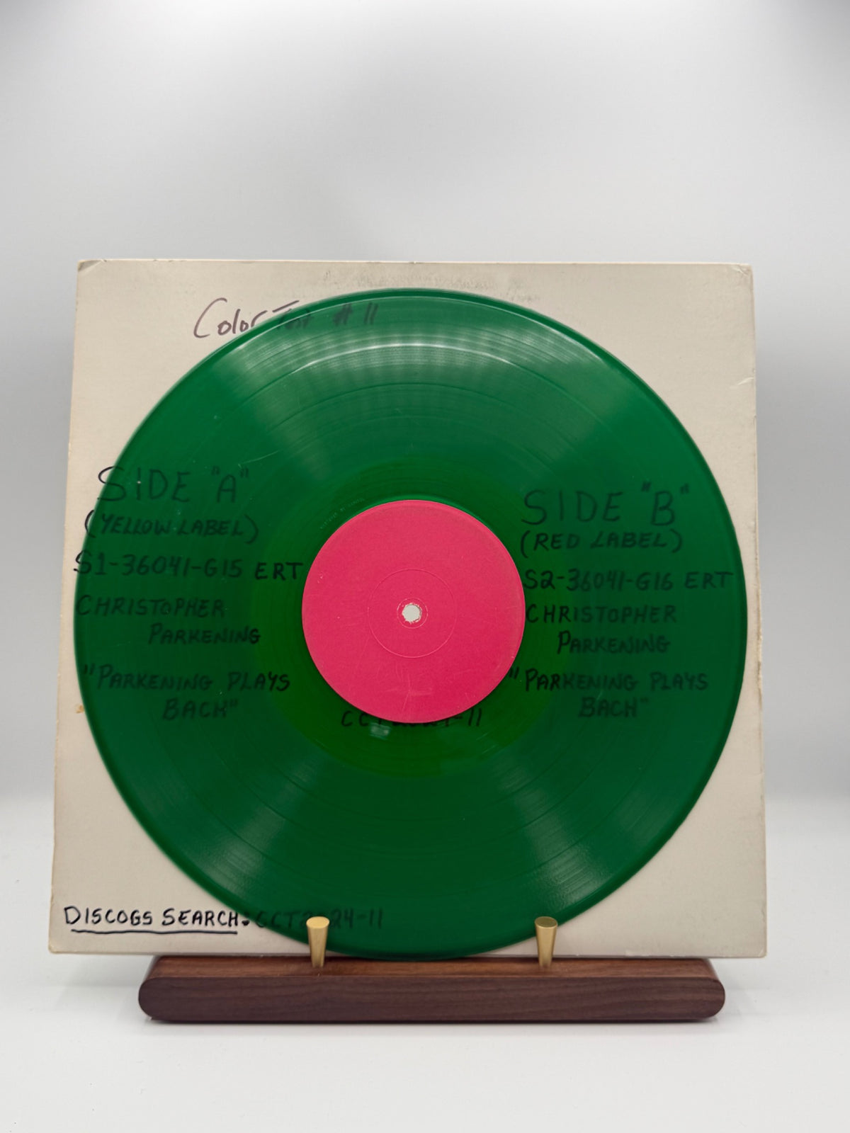 Christopher Parkening Capitol Canada green vinyl experimental colour test pressing side B red label