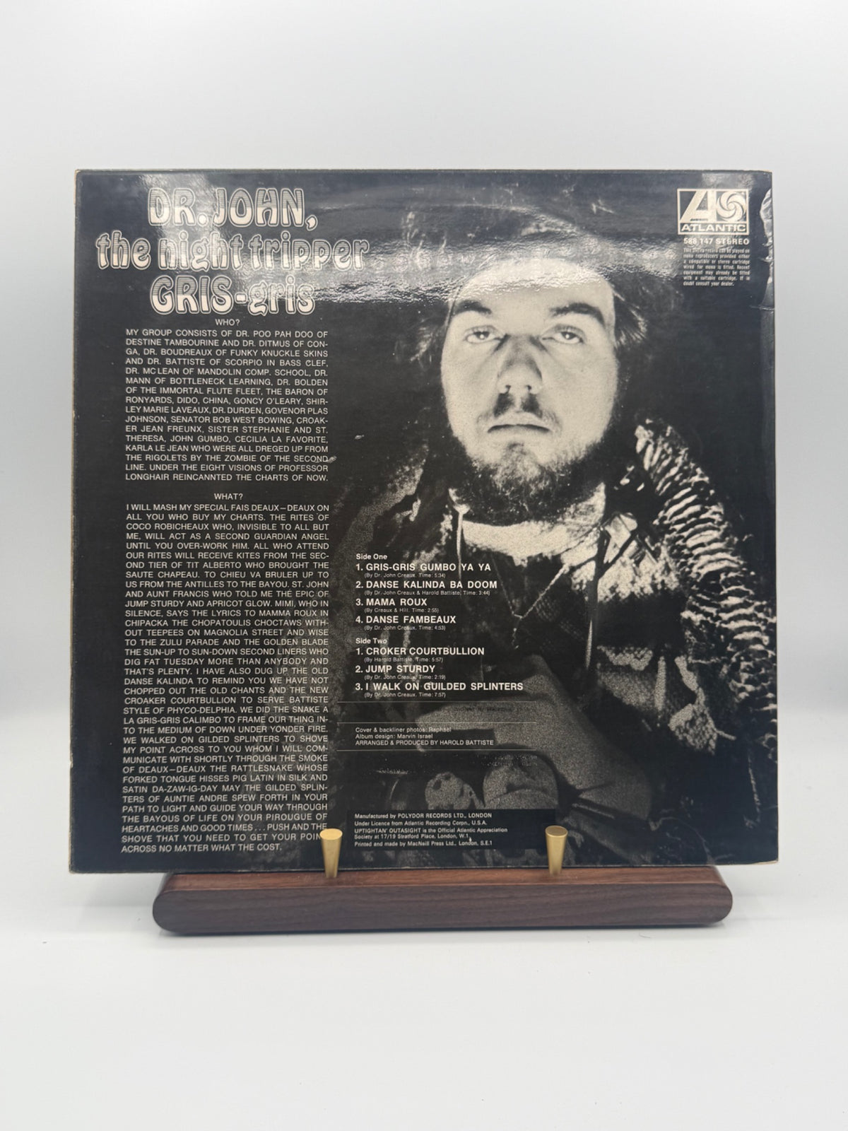 Dr. John The Night Tripper Gris-Gris 1968 UK Atlantic LP back sleeve