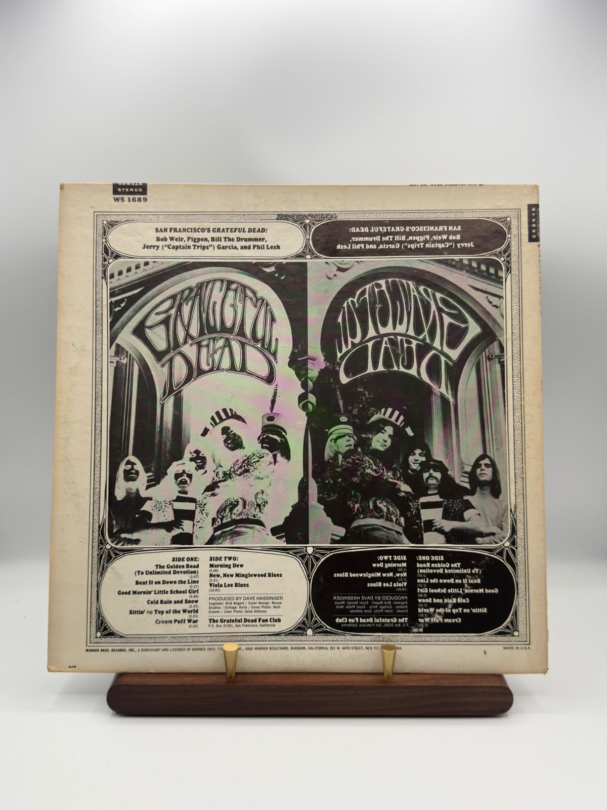 Grateful Dead The Grateful Dead Warner Bros WS 1689 rear sleeve with printed jacket number 5