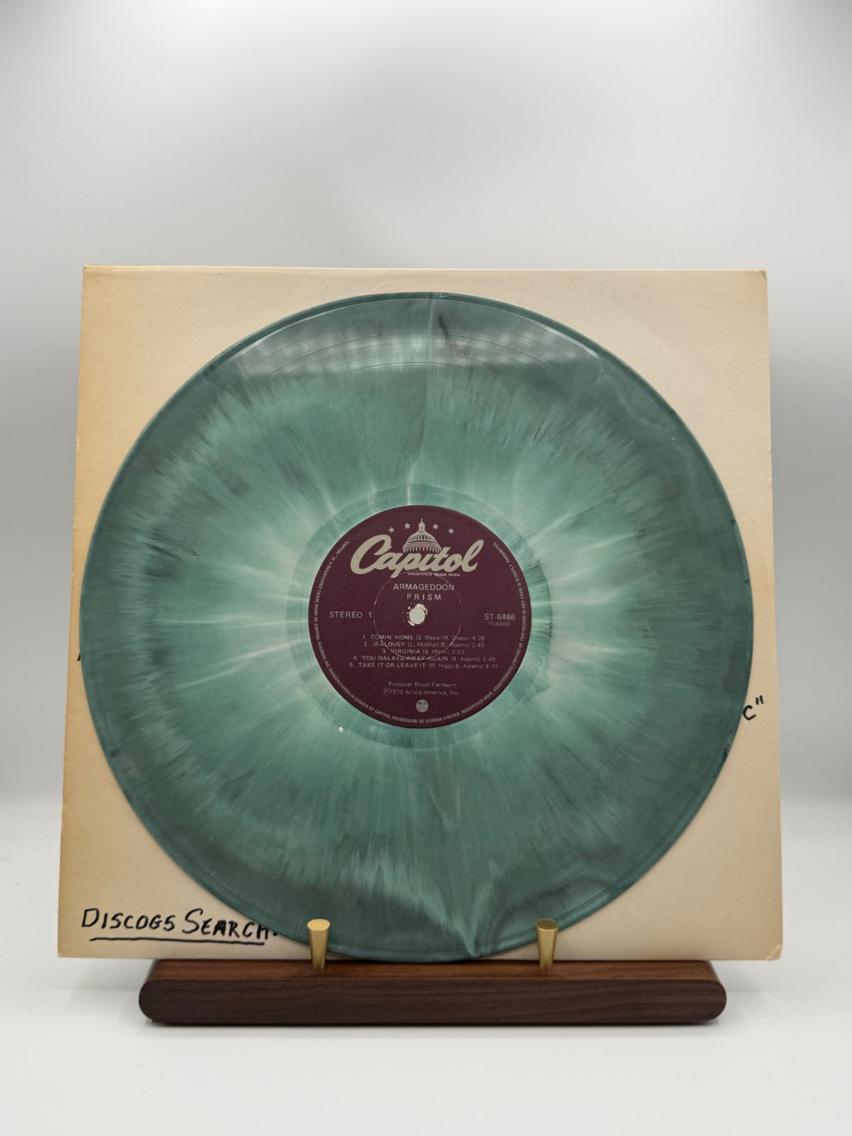 Ian Thomas and The Dirt Band Capitol Canada Color Test #5 blue-green marbled vinyl with Prism label