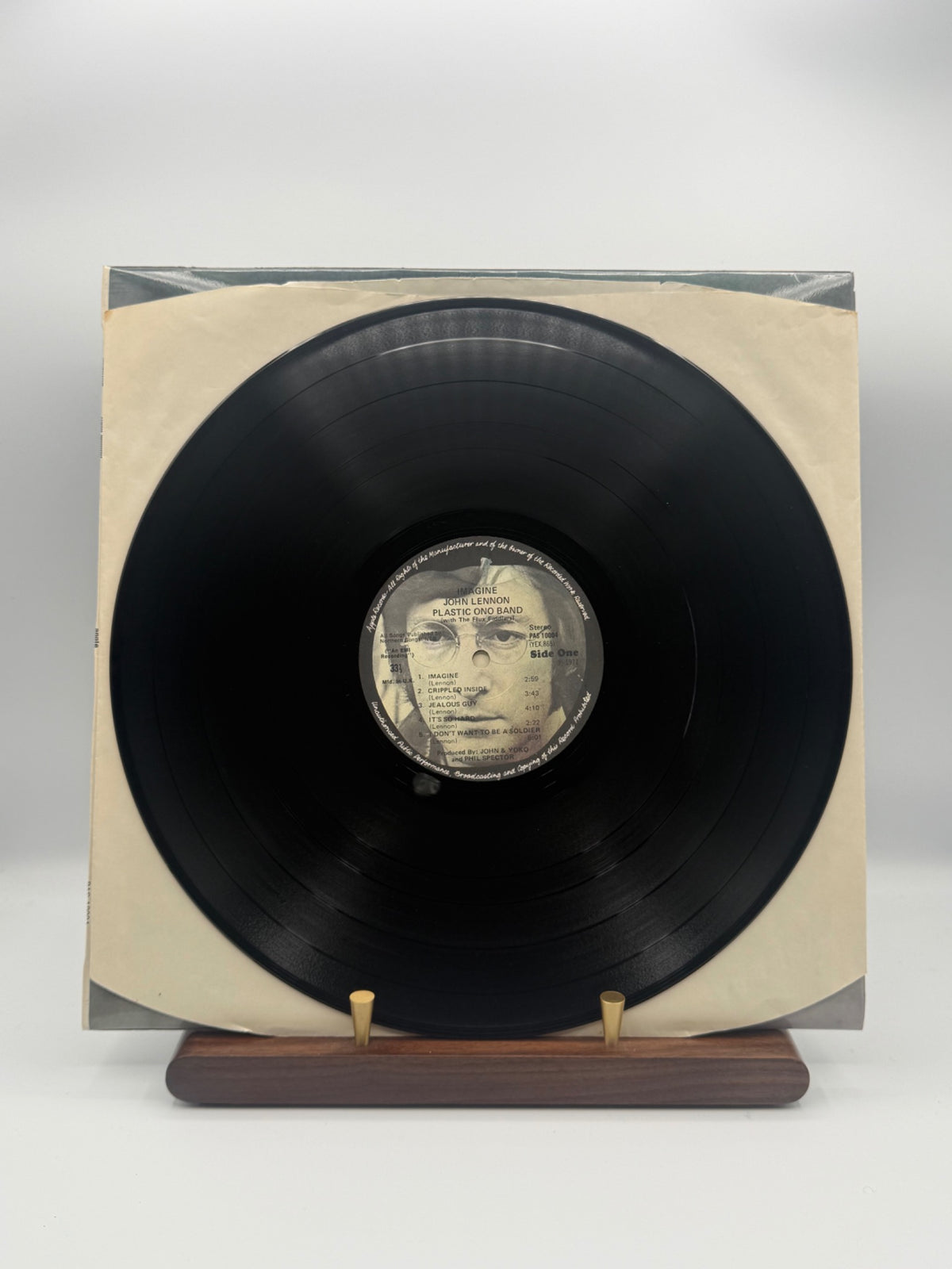 John Lennon Imagine Apple Records PAS 10004 Side One vinyl and label