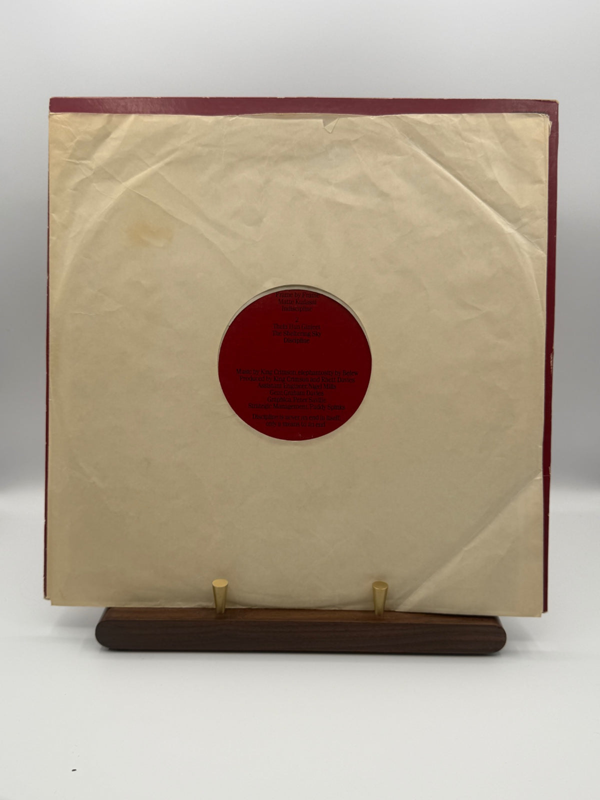 King Crimson Discipline 1981 US BSK 3629 printed inner sleeve