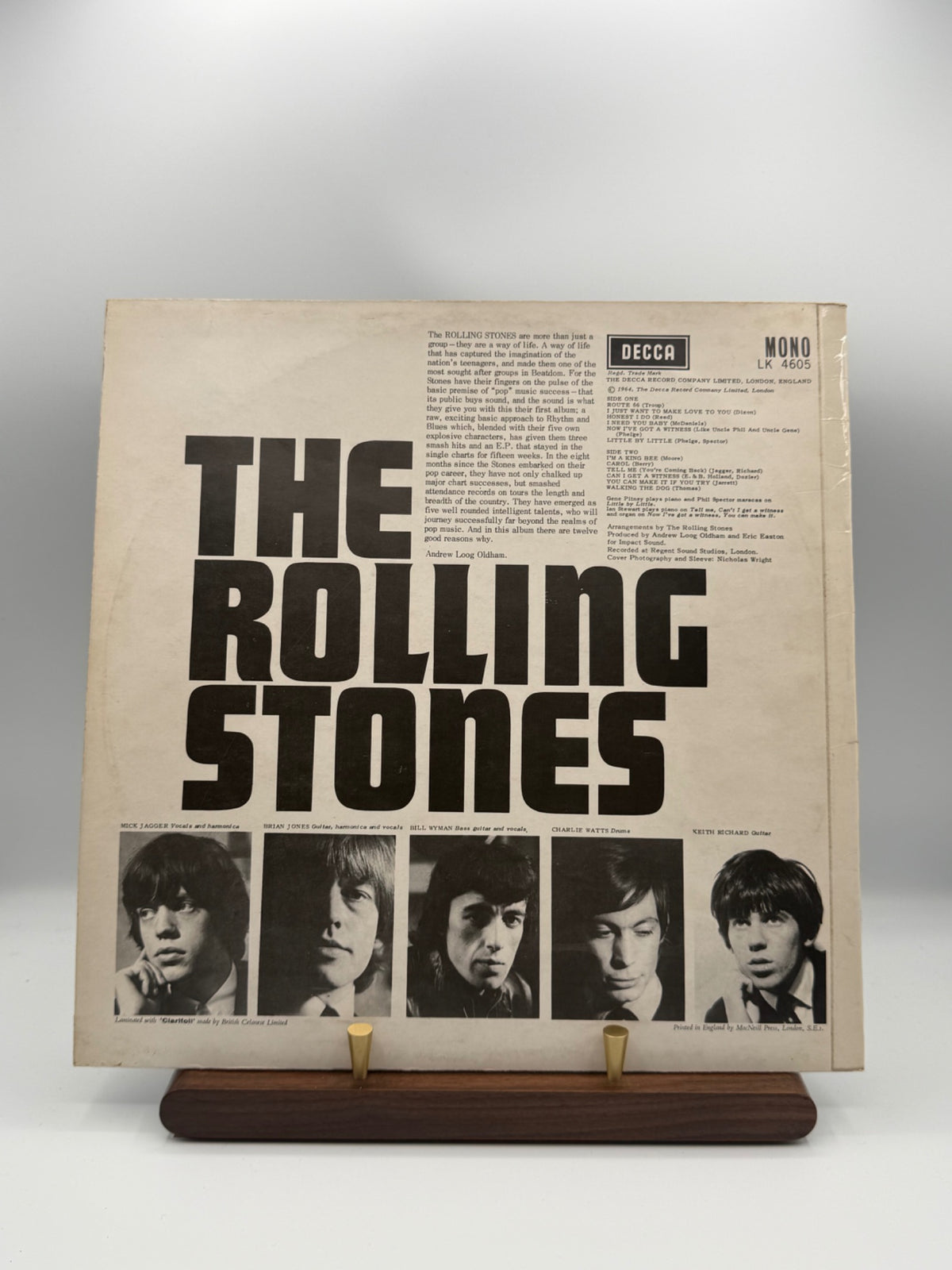 The Rolling Stones debut album Decca LK 4605 1970 UK mono repress rear sleeve