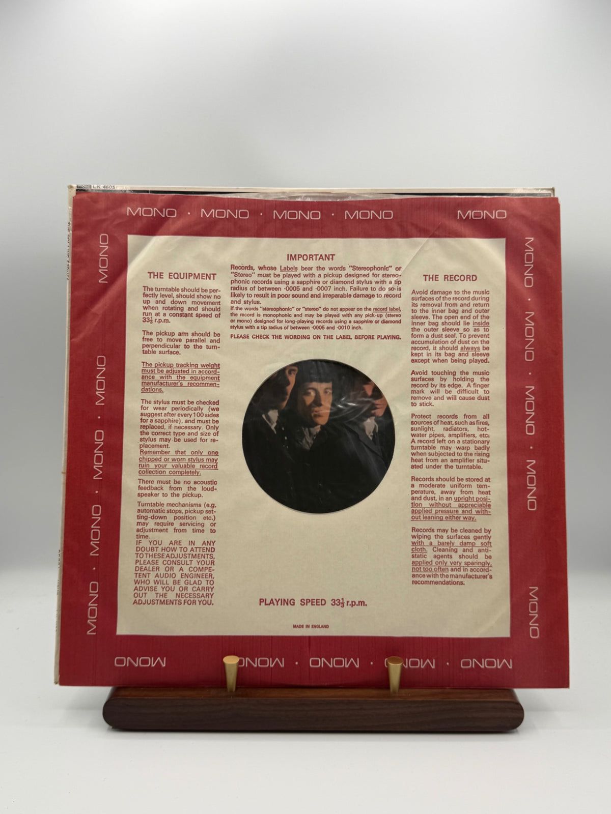 The Rolling Stones debut album Decca LK 4605 UK mono repress period mono inner sleeve