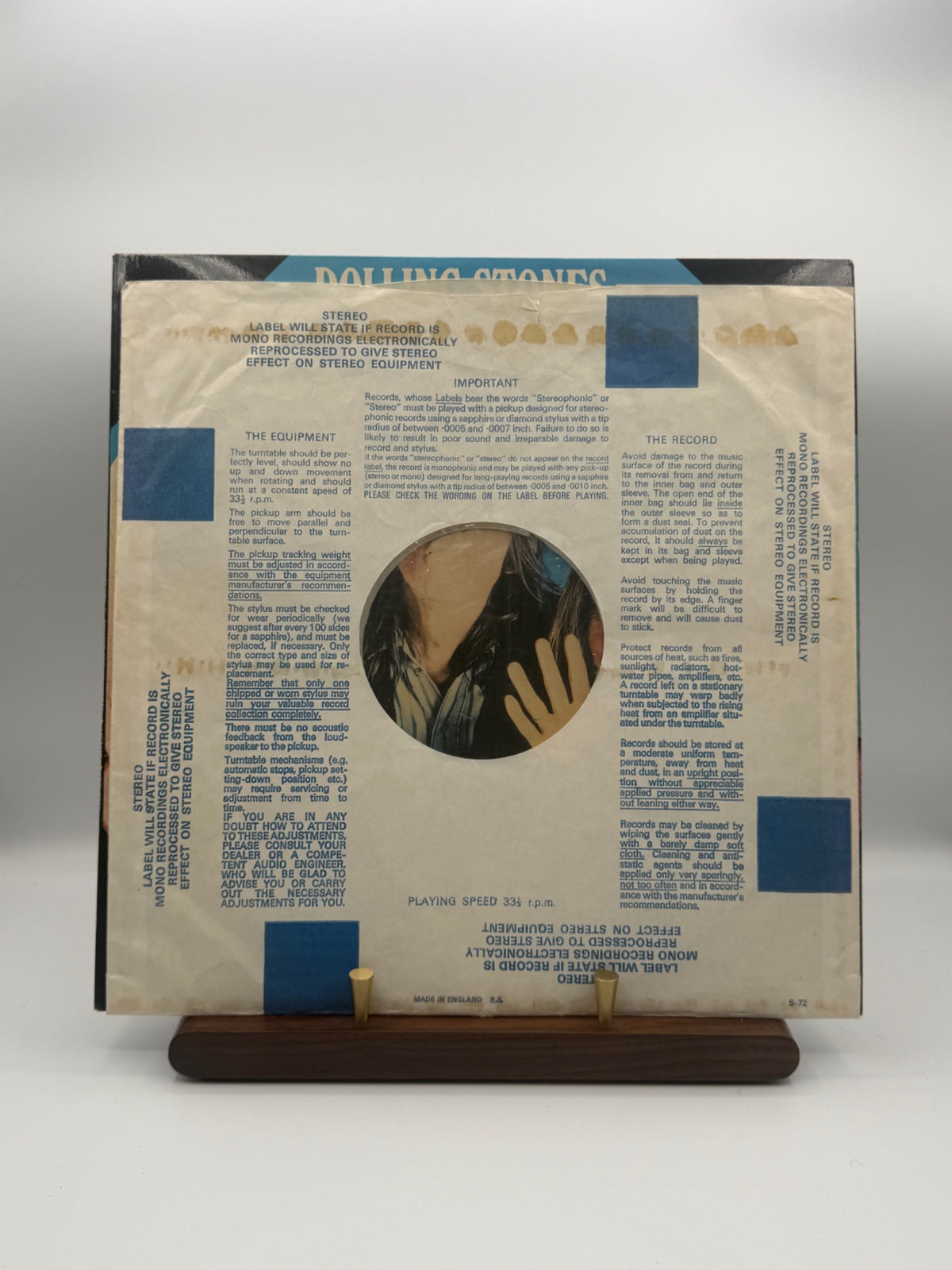 The Rolling Stones Through The Past Darkly Decca stereo inner sleeve dated 5-72