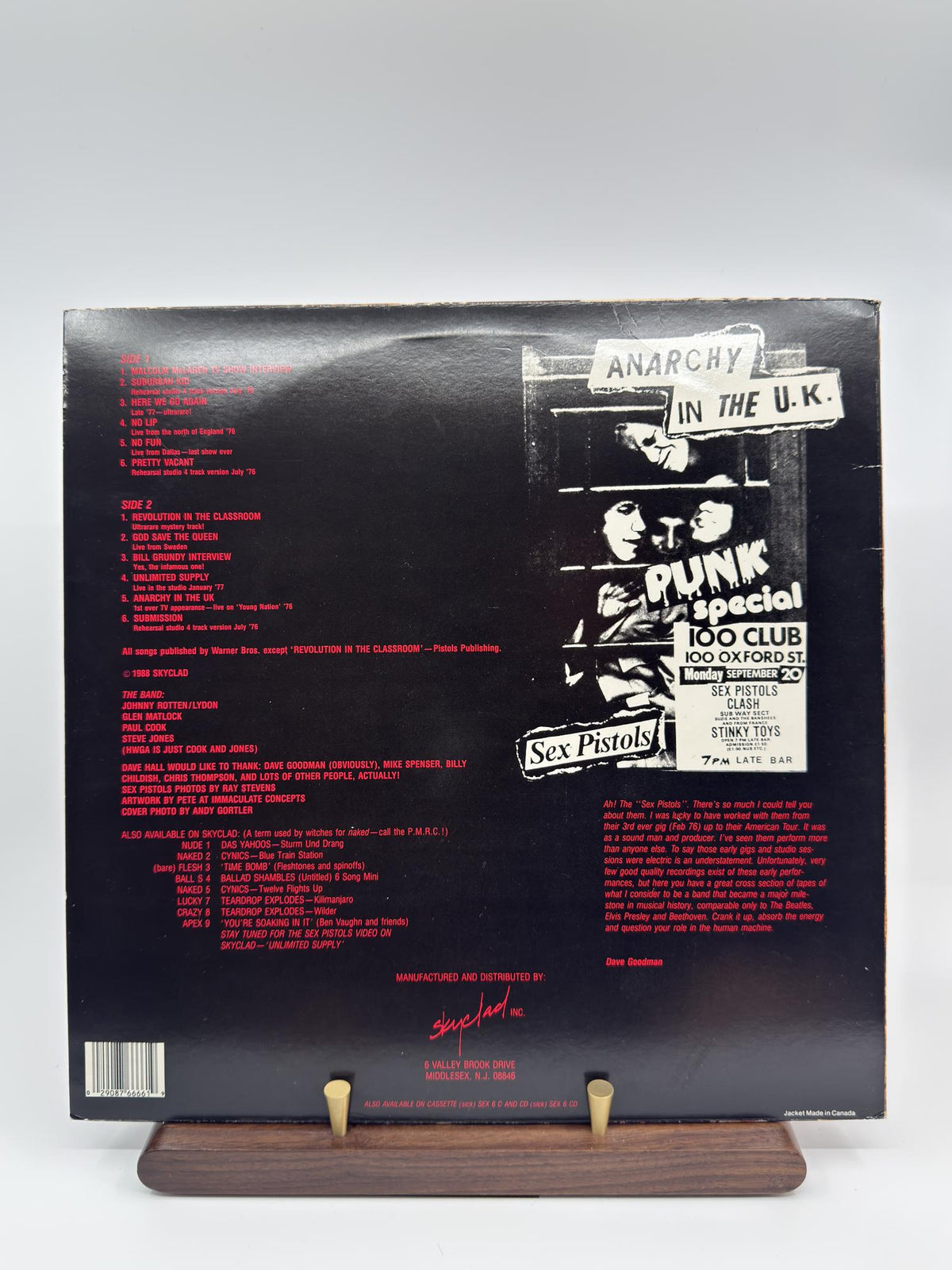 Sex Pistols We've Cum For Your Children actual copy rear sleeve