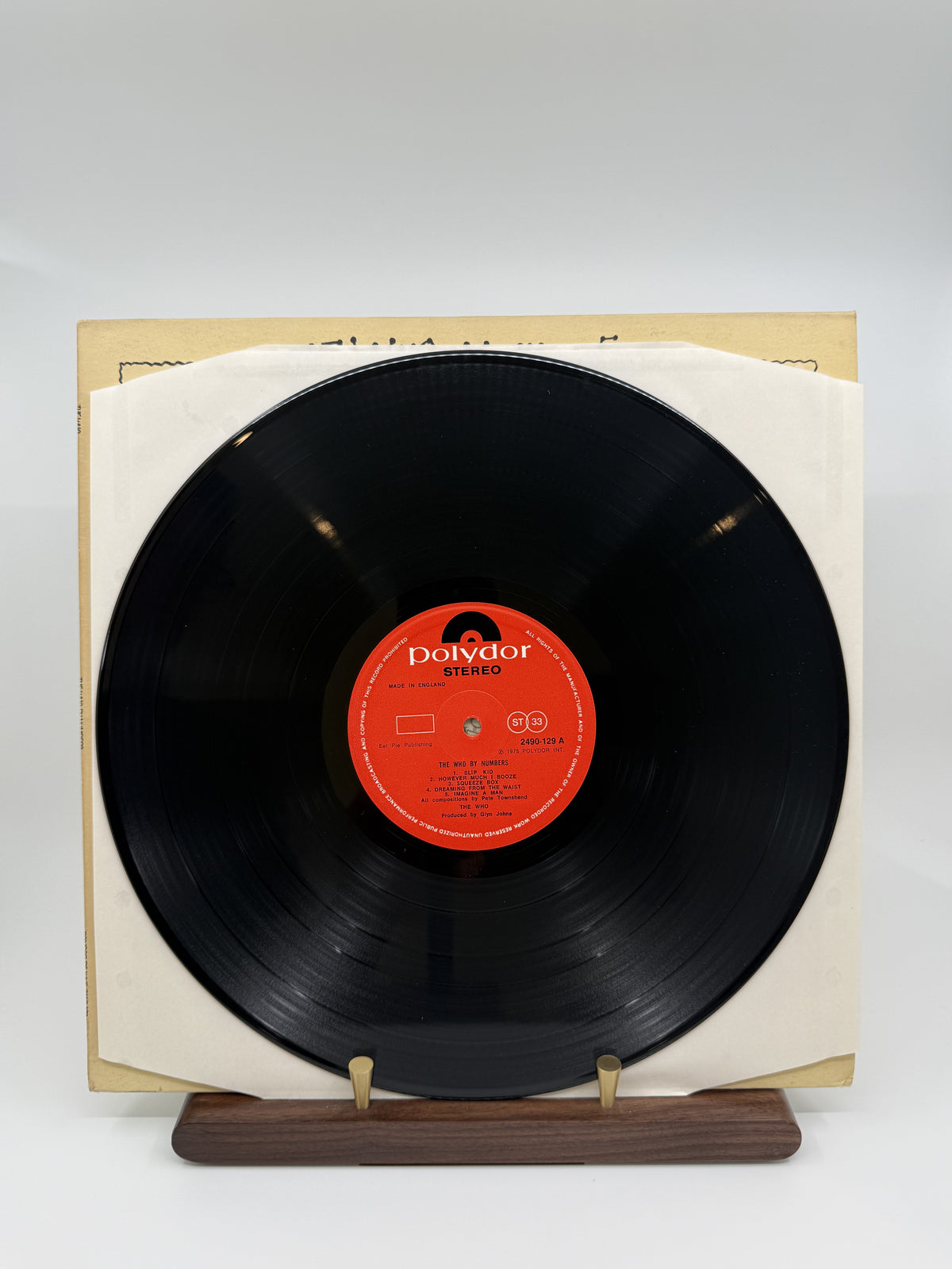 The Who By Numbers UK Polydor 2490 129 — label and vinyl side A