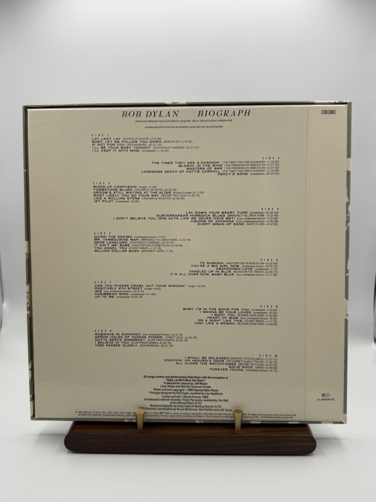 Bob Dylan Biograph 5LP Box Set Vinyl CBS 66509 + 2 Booklets - EX/EX+