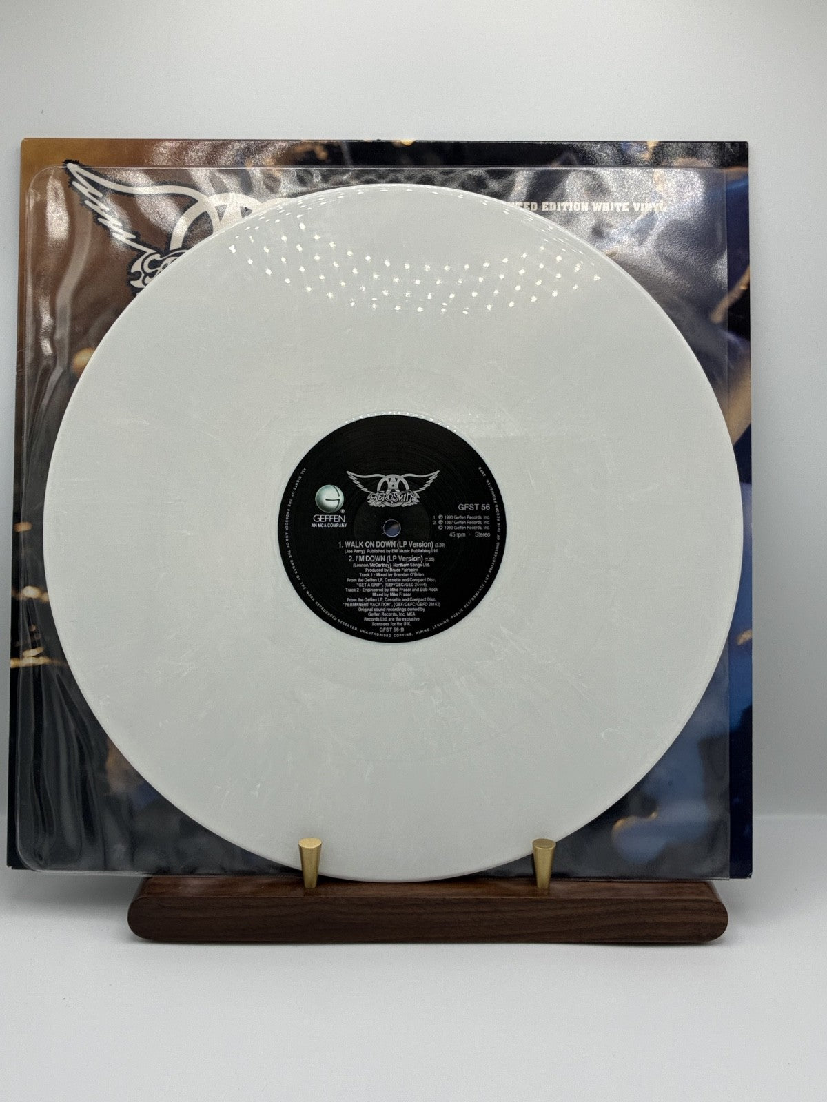 Aerosmith Cryin’ 12” White Vinyl GFST 56 UK 1993 Limited Edition NM/NM