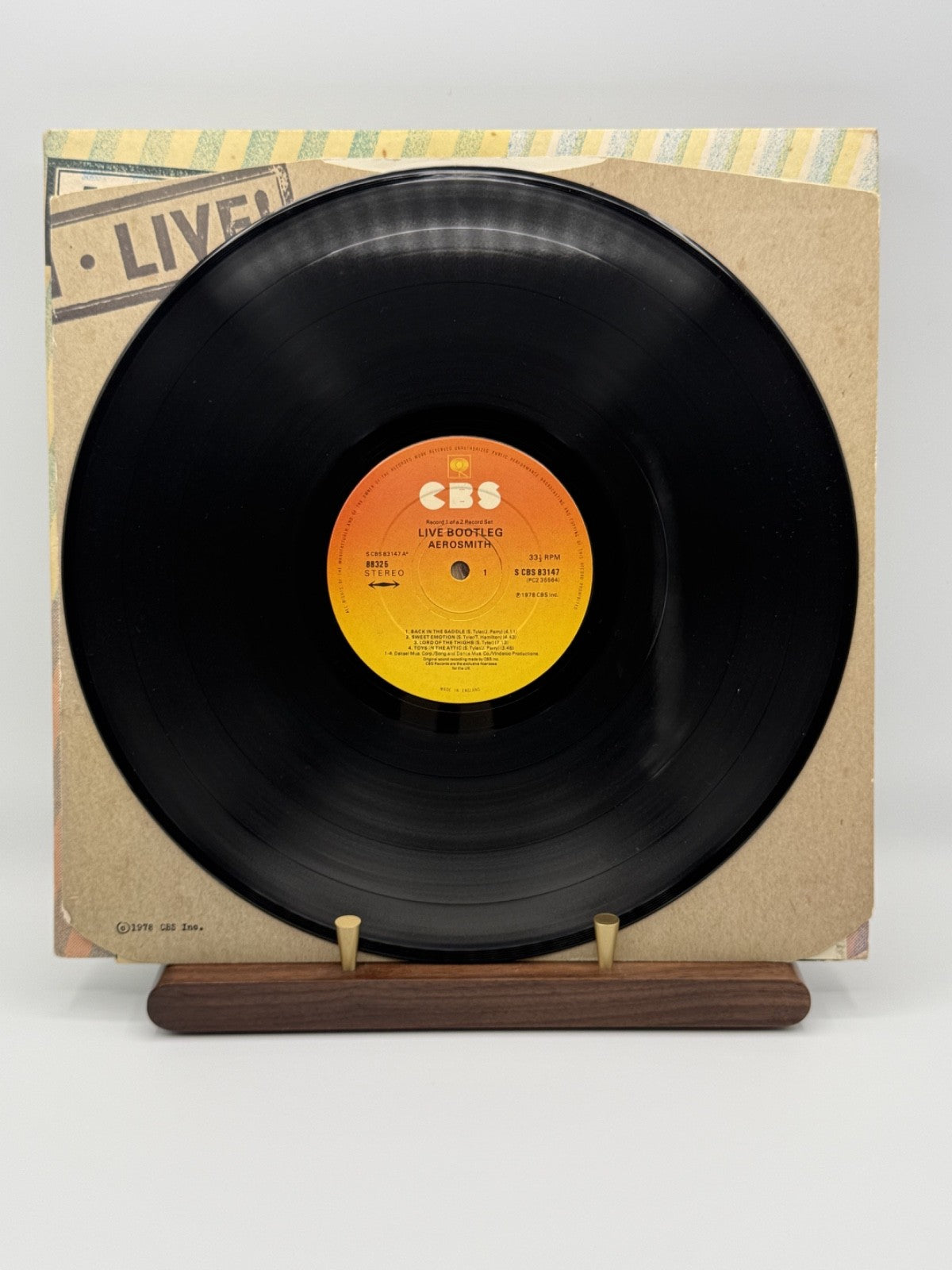 Aerosmith Live! Bootleg 1978 UK CBS 2LP + Original Poster EX/VG++