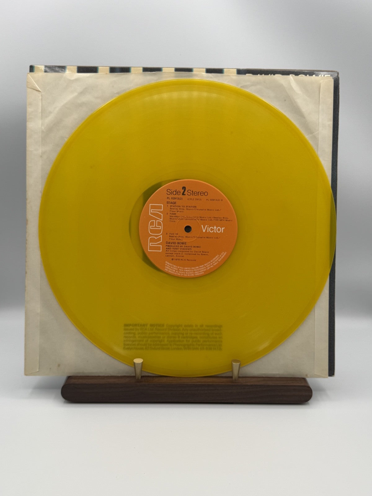 David Bowie Stage 2LP Yellow Vinyl PL 02913 UK 1978 Limited - VG+/VG++