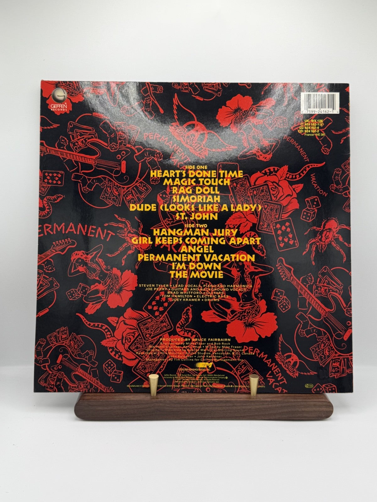 Aerosmith Permanent Vacation Vinyl LP 924 162-1 WX 125 European 1st Press 