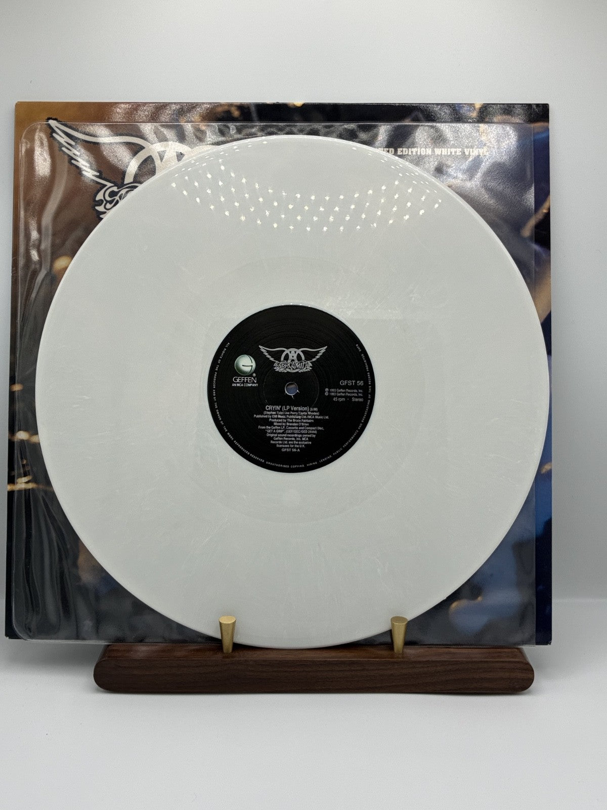Aerosmith Cryin’ 12” White Vinyl GFST 56 UK 1993 Limited Edition NM/NM