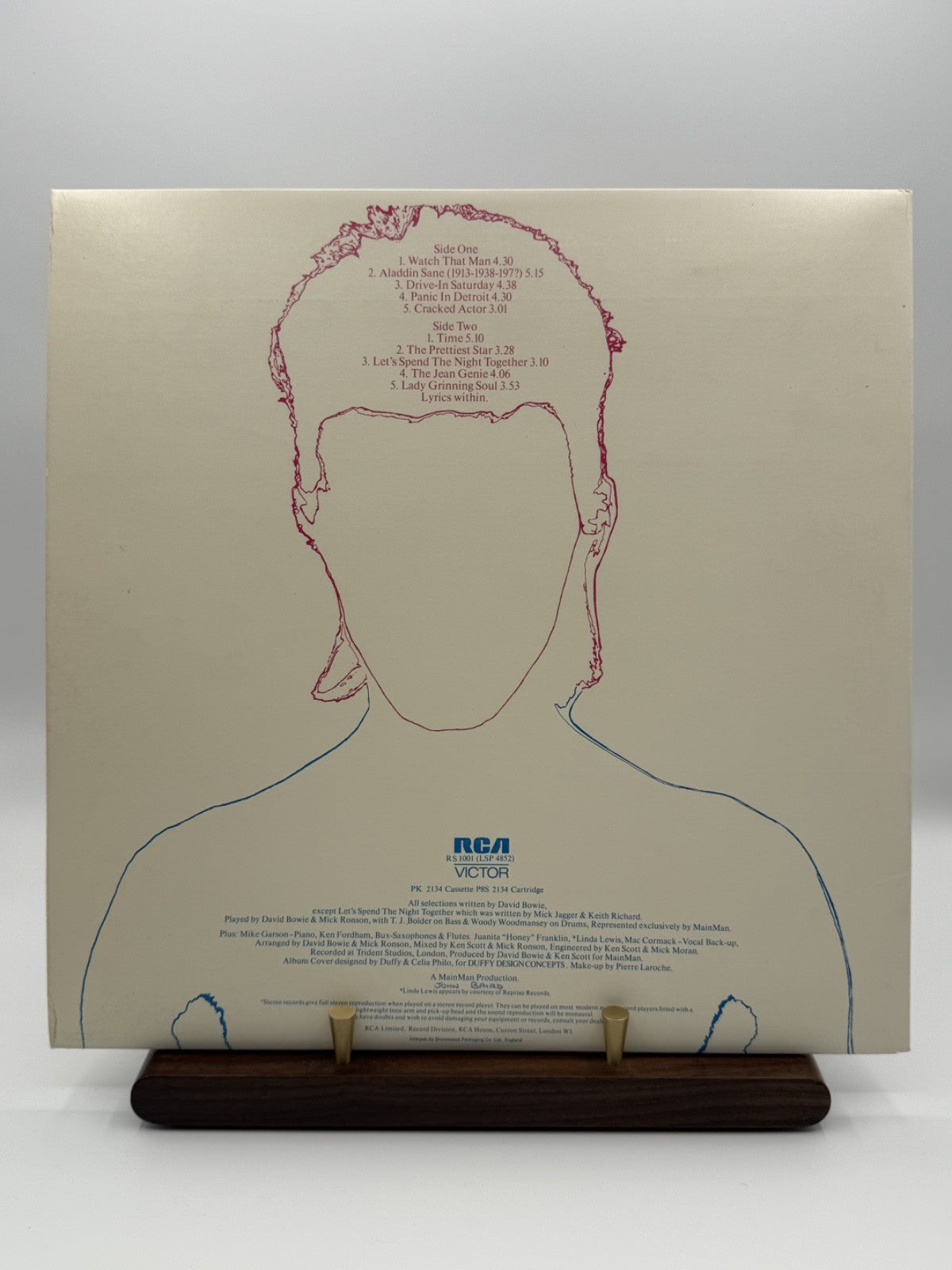 David Bowie Aladdin Sane LP Album Vinyl Record RS 1001 1st Press - EX/VG++