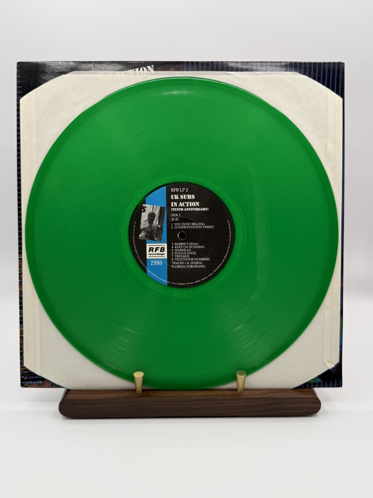 UK Subs In Action Tenth Anniversary 2LP Green Vinyl RFB LP 2 - VG++/EX