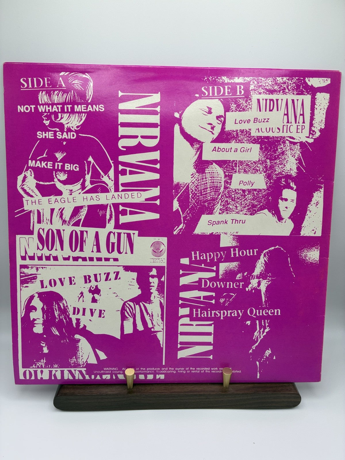 Nirvana Demos OK Lets Rock LP White Label NIR 1-A/1-B EX/VG+