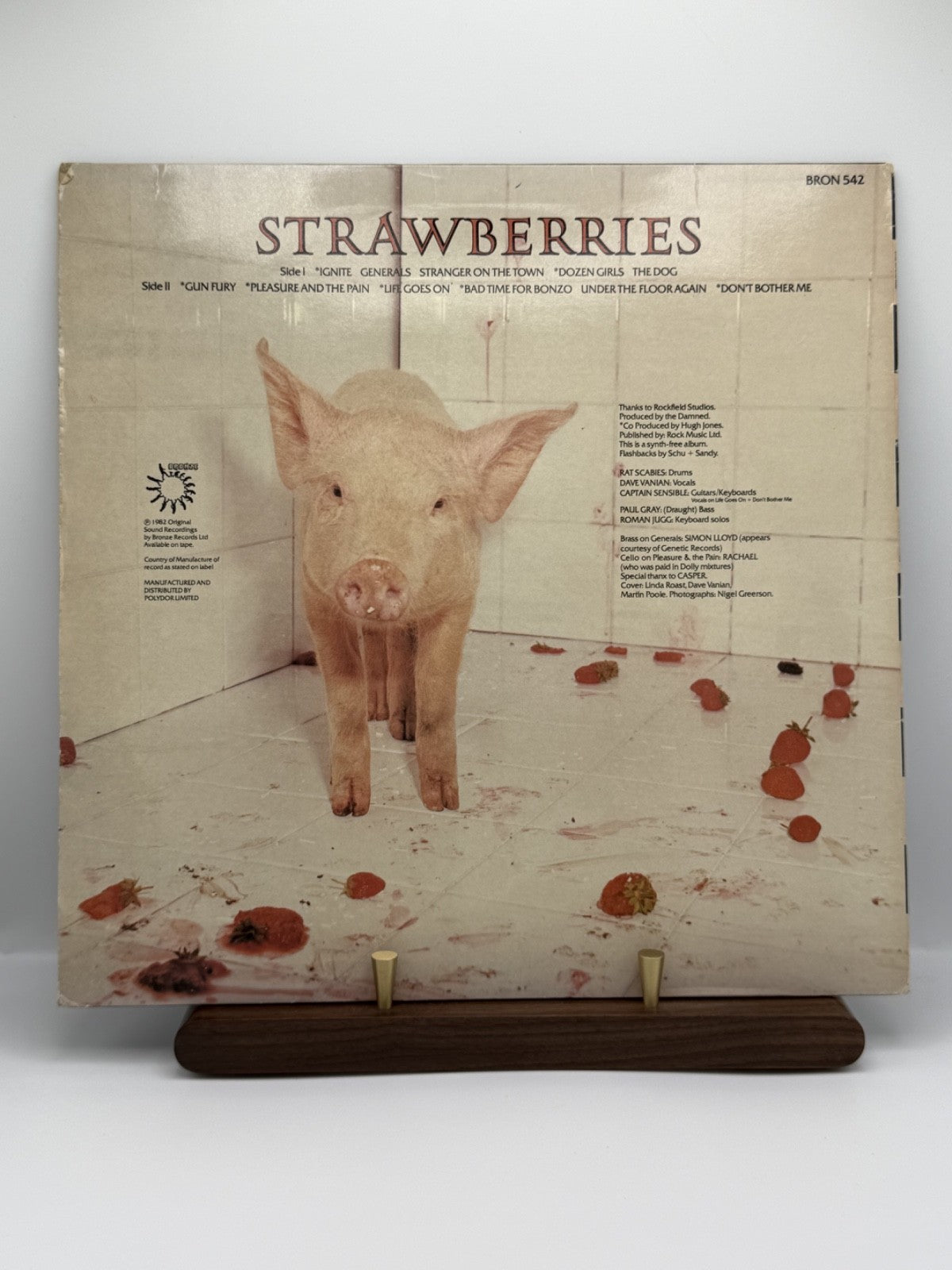 The Damned Strawberries Vinyl LP Bronze BRON 542 UK 1982 1st Press Townhouse VG+