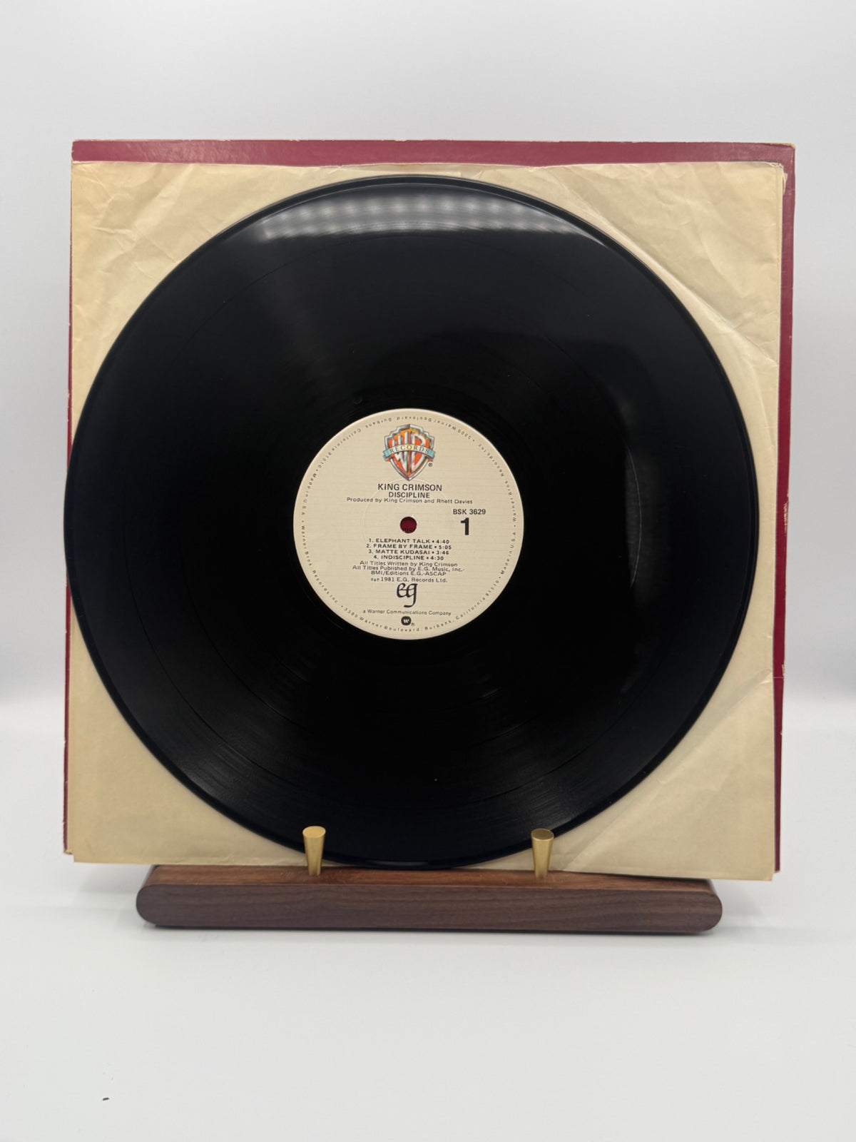 King Crimson Discipline BSK 3629 Side 1 Warner Bros EG label