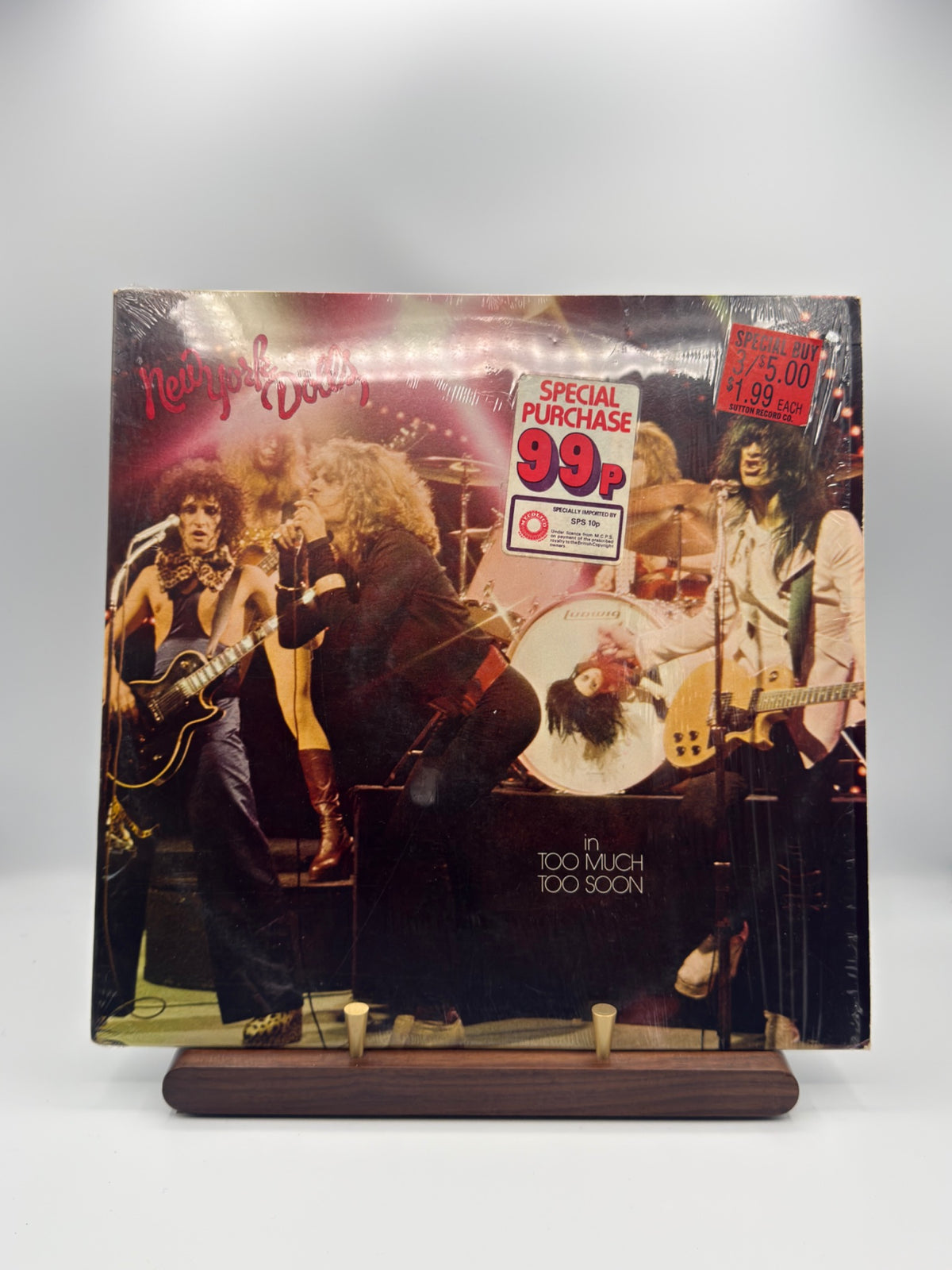 New York Dolls In Too Much Too Soon 1974 US Mercury front sleeve with vintage shrinkwrap and retail stickers