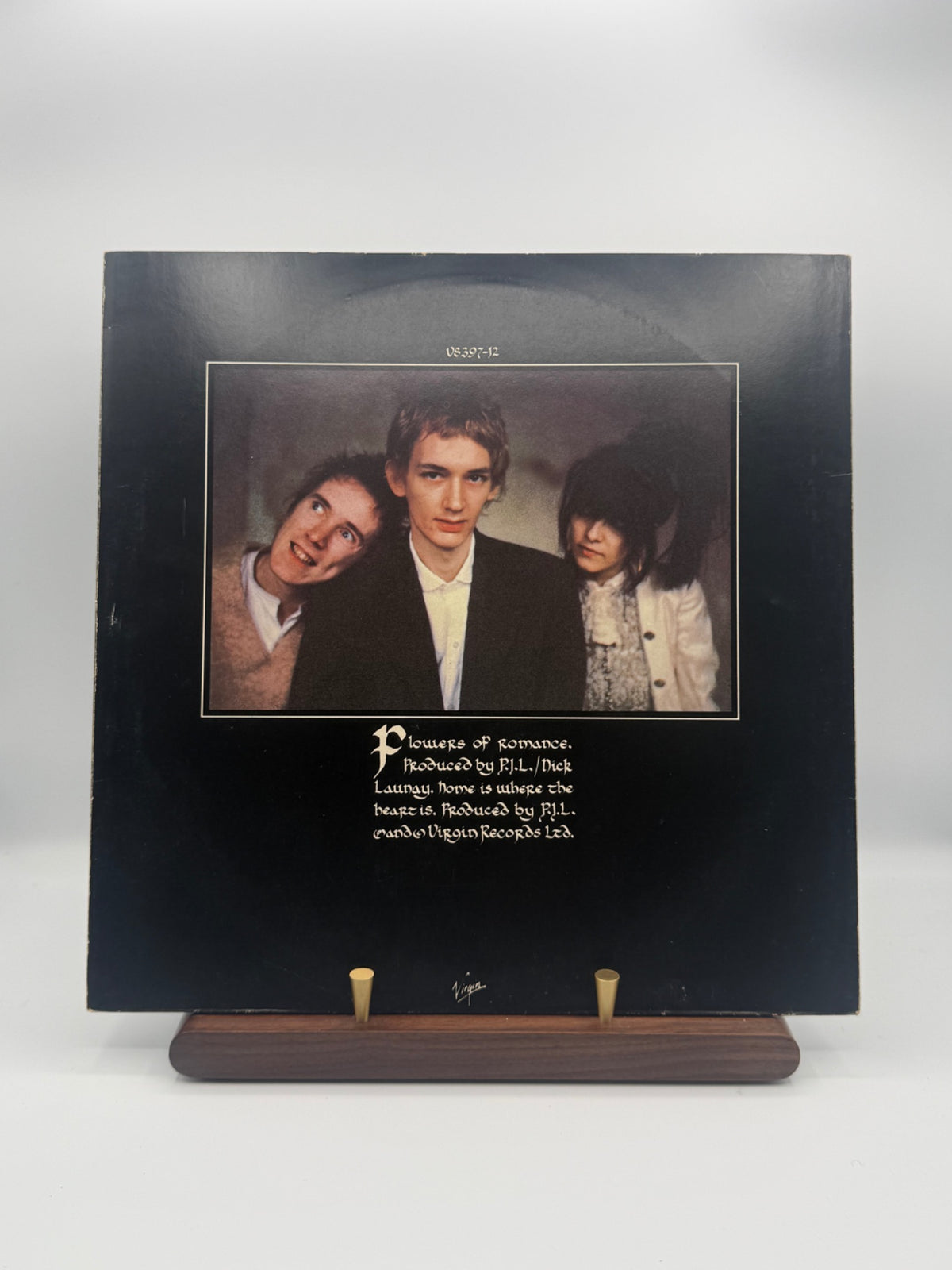 Public Image Ltd Flowers of Romance Virgin VS 397-12 rear sleeve with band photograph