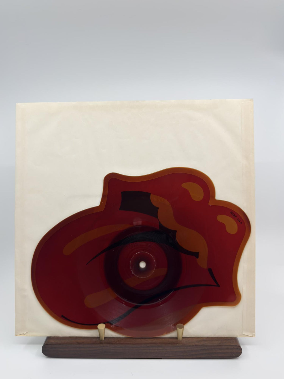 The Rolling Stones She Was Hot tongue shaped picture disc — actual copy front