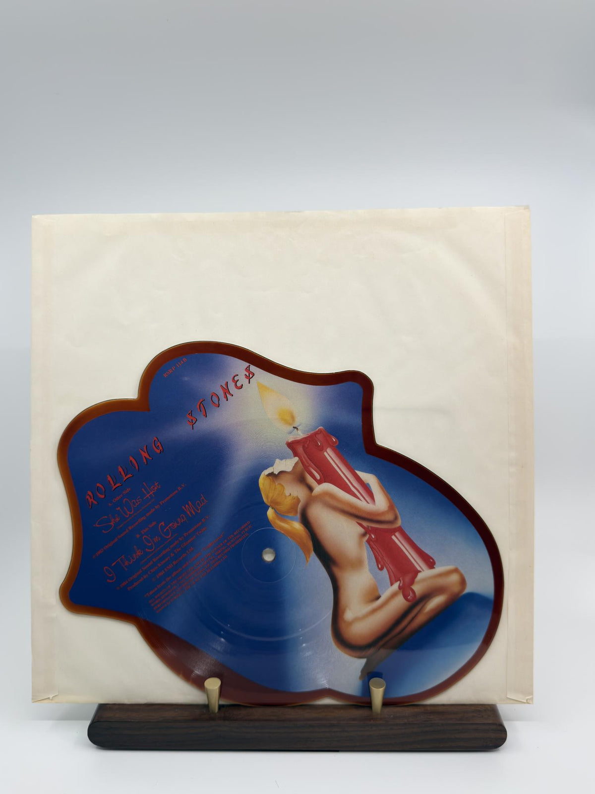 The Rolling Stones She Was Hot shaped picture disc — actual copy reverse